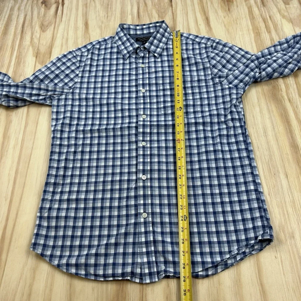 Banana Republic Mens Shirt Soft Wash Standard Fit Button Up Plaid Cotton Medium